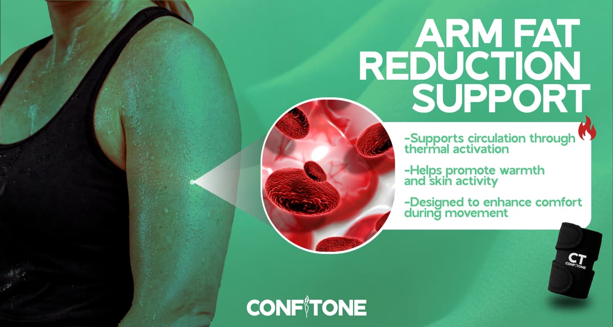 Confitone arm fat reduction support -- thermal activation and improved circulation
